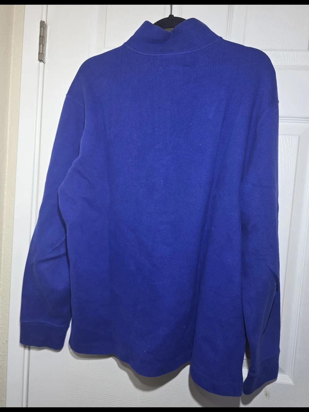 Polo Ralph Lauren Quarter Zip Blue Red Pony Sweater Men's Size Medium.